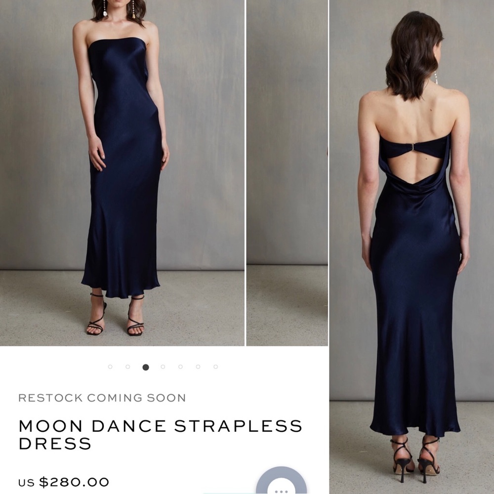 Bec & Bridge Moon Dance Strapless Dress in Ink